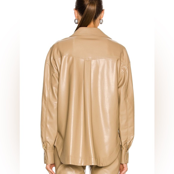 NICHOLAS Aretha Dark Tan Vegan Leather Shacket - Size 6 OVERSIZED- EUC - Picture 3 of 11